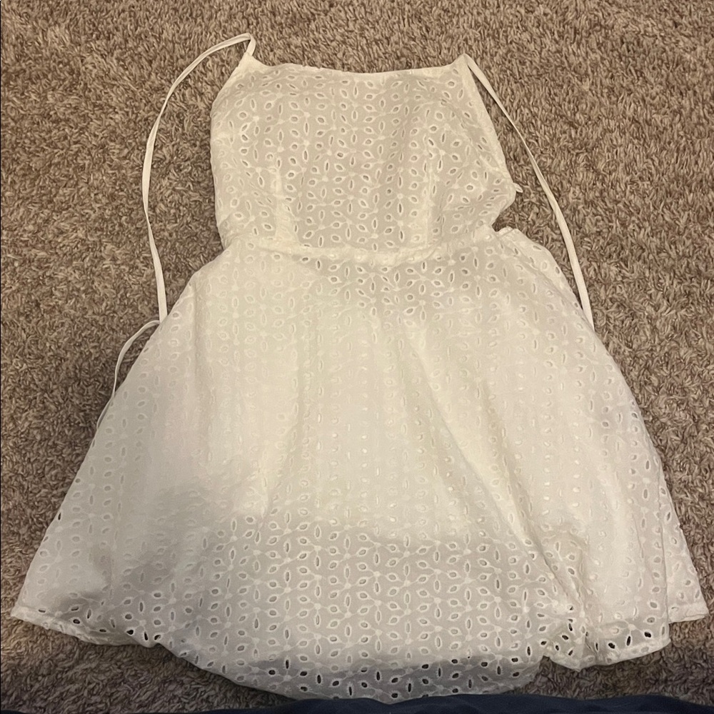 Elegant White Eyelet Kids Dress
